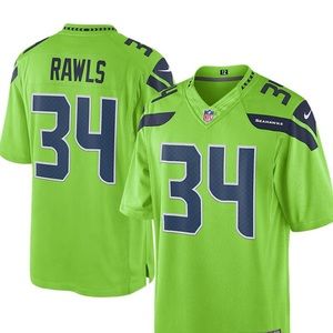 Rawls Seahawks 34 Color Rush Action Green Jersey